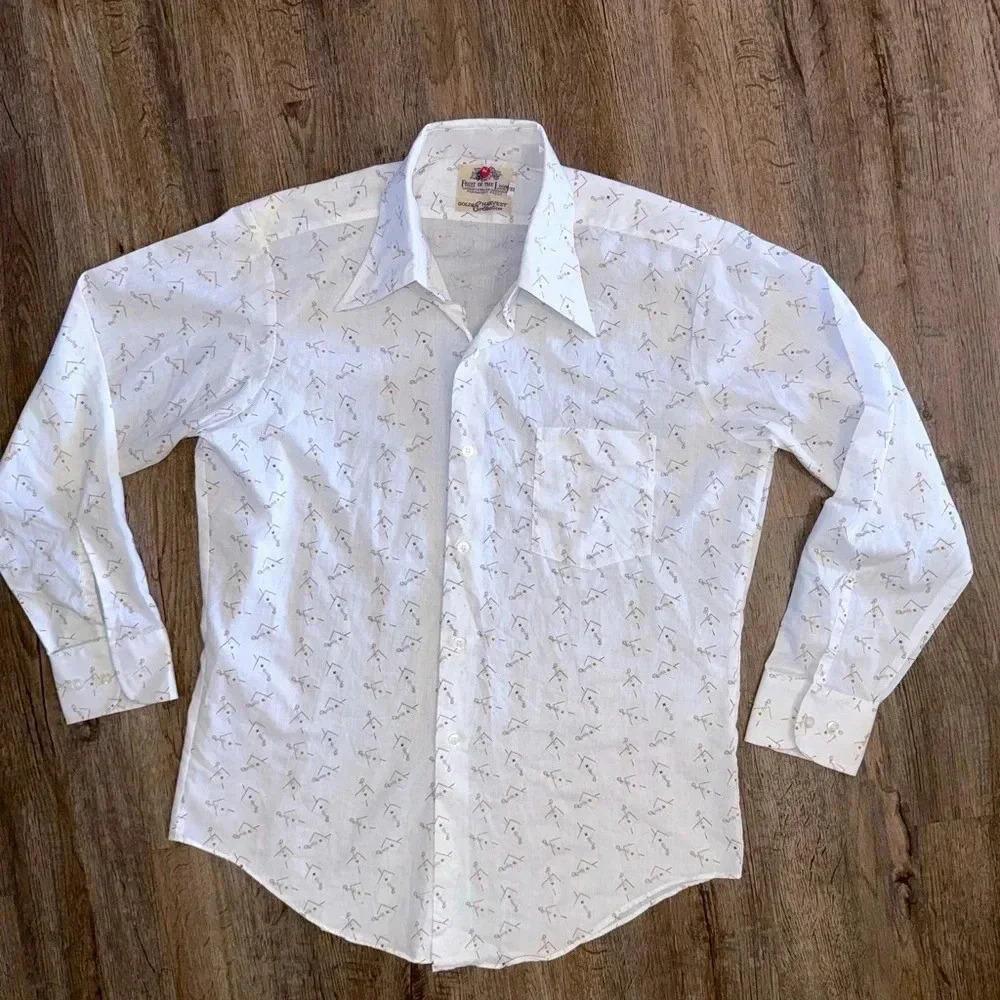 Vintage 80s Fruit of the Loom Golden Harvest Novelty Print Shirt